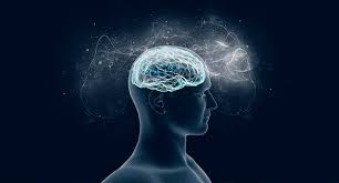 Um cérebro emitindo luzes